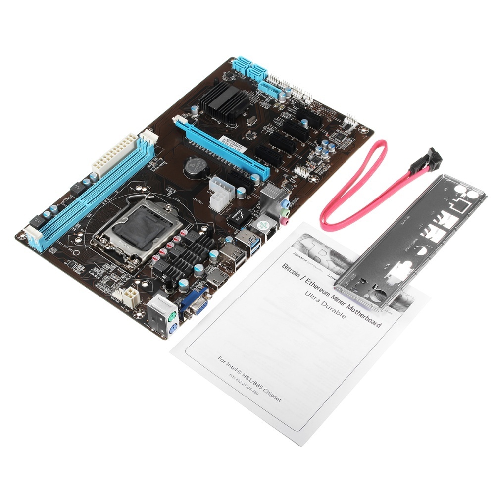 6 Gpu Lga 1150 H81 Btc 6 Pci E Sata Mining Motherboard For Eth - sli crossfire sli type h81 btc cpu dimm type lga 1150 number of usb port 8 memory channel two channel support disk array no onboard lan yes